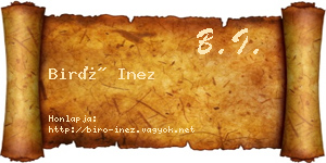 Biró Inez névjegykártya